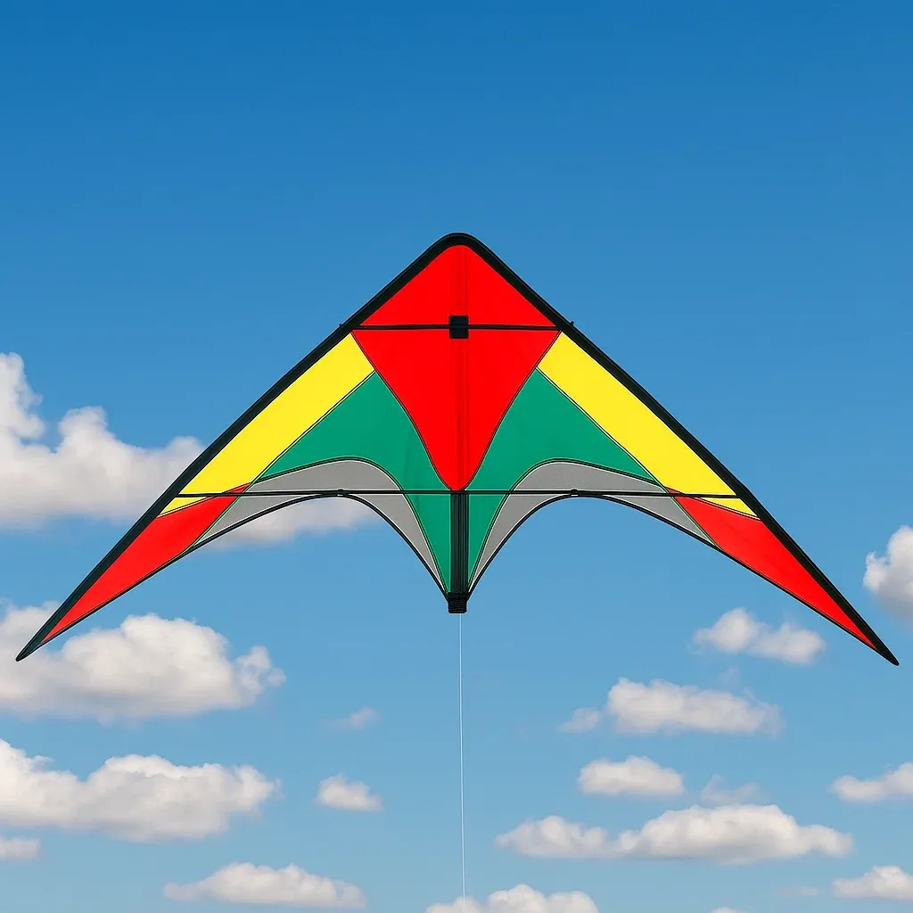 Cerfs-volants triangulaire 155x80 cm rouge/jaune/vert/gris polyester