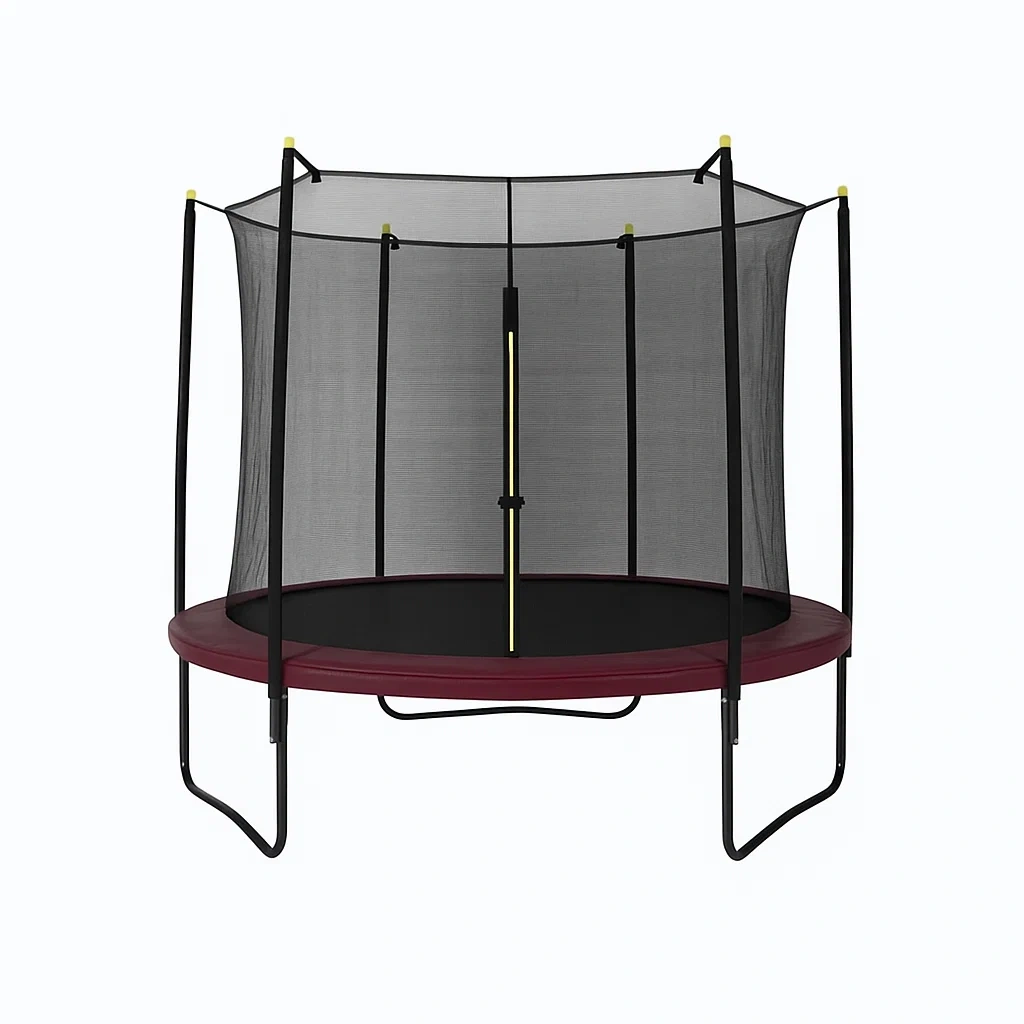 Trampolines rond avec filet de sécurité 244x260 cm bordeaux/noir