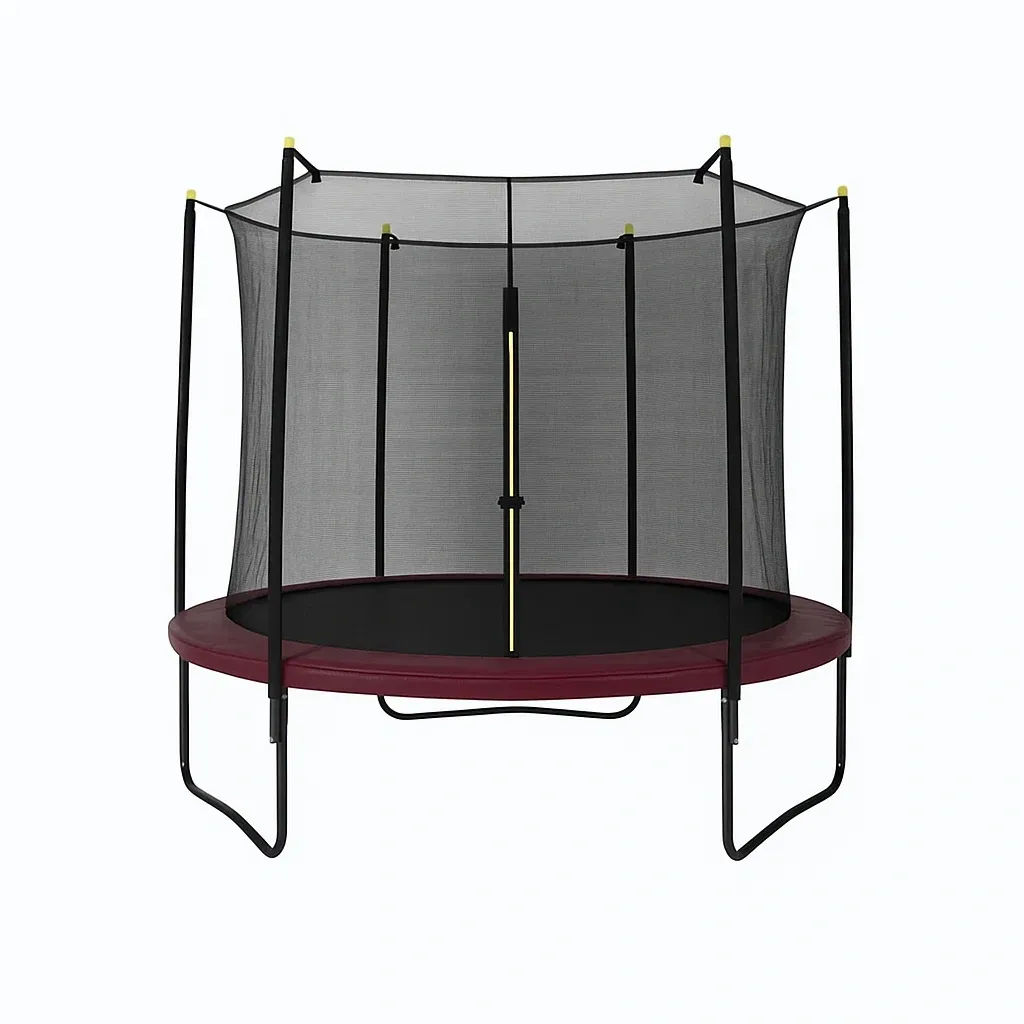 Trampolines rond avec filet de sécurité 244x260 cm bordeaux/noir