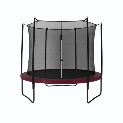 Trampolines rond avec filet de sécurité 244x260 cm bordeaux/noir
