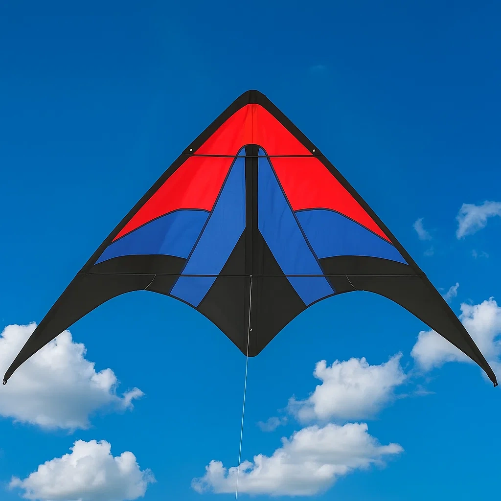 Cerfs-volants triangulaire 130x60 cm rouge/bleu/noir polyester