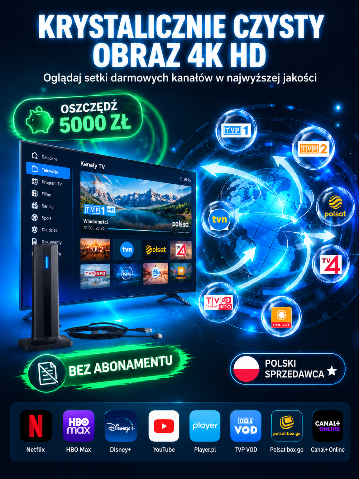 HD cyfrowa antena telewizyjna