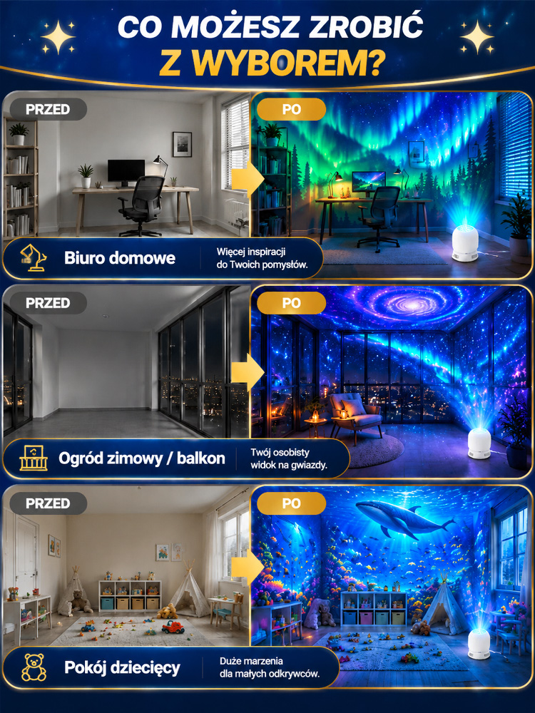 Projektor świątecznej atmosfery do wnętrz