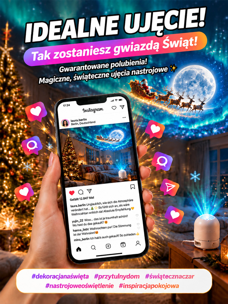 Projektor świątecznej atmosfery do wnętrz