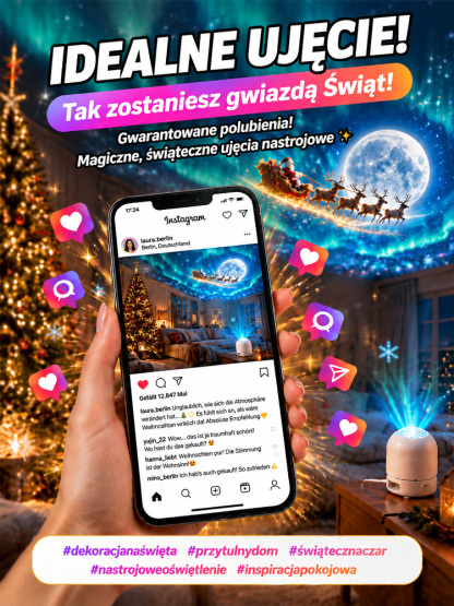 Projektor świątecznej atmosfery do wnętrz