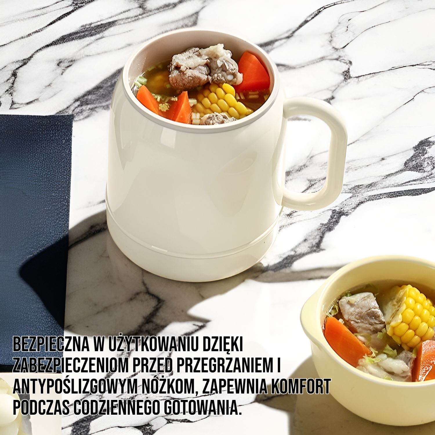 Przenośna wielofunkcyjna kuchenka elektryczna w użyciu
