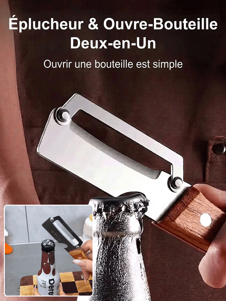 Profitez de -20% sur l'éplucheur en titane haut de gamme certifié par les chefs. Épluchez, tranchez et râpez en un clin d'œil. Qualité suisse premium avec manche en bois. Un ustensile compact pour une cuisine saine et rapide. 