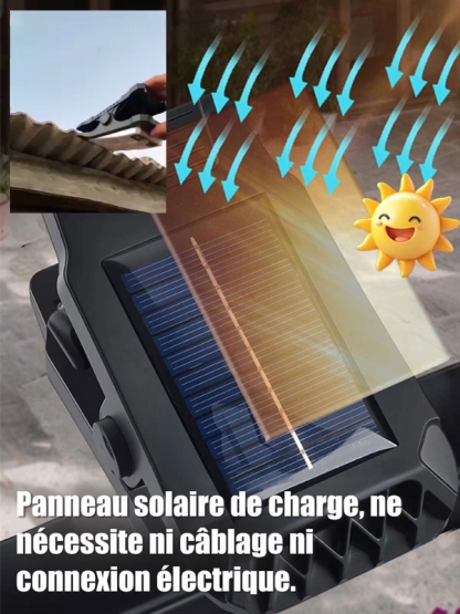 Lampe de clôture solaire avec capteur, Peut être placé n'importe où, illumine instantanément votre espace. 