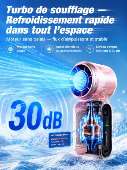 【Oubliez la canicule】Ventilateur portable mini avec refroidissement et orientation réglable