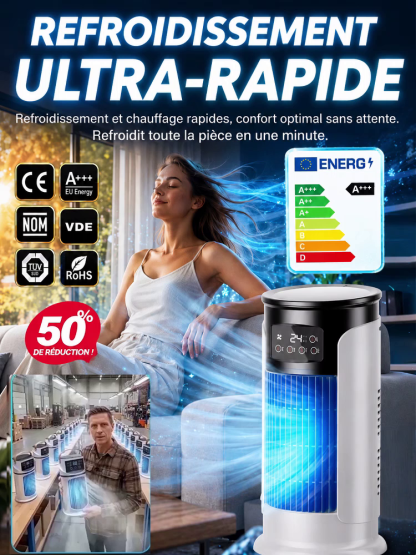 Climatiseur domestique à refroidissement ultra-rapide! Fraîcheur Instantanée: Votre Climatisation Mobile Sans Travaux! 