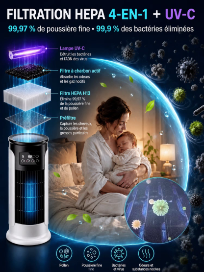 Climatiseur domestique à refroidissement ultra-rapide! Fraîcheur Instantanée: Votre Climatisation Mobile Sans Travaux! 