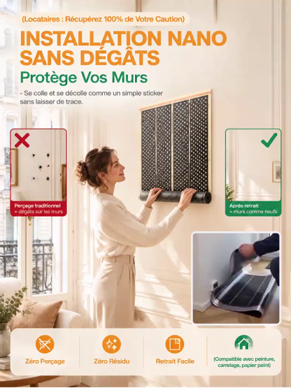 Radiateur Mural Infrarouge Graphène | Chauffe en 3 Sec | Économique A+++ | Sans Perçage ☀️