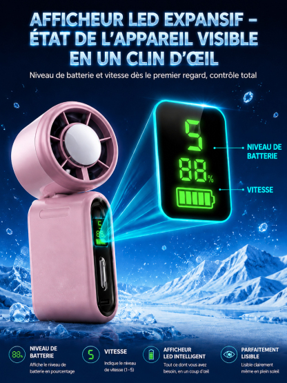 【Oubliez la canicule】Ventilateur portable mini avec refroidissement et orientation réglable
