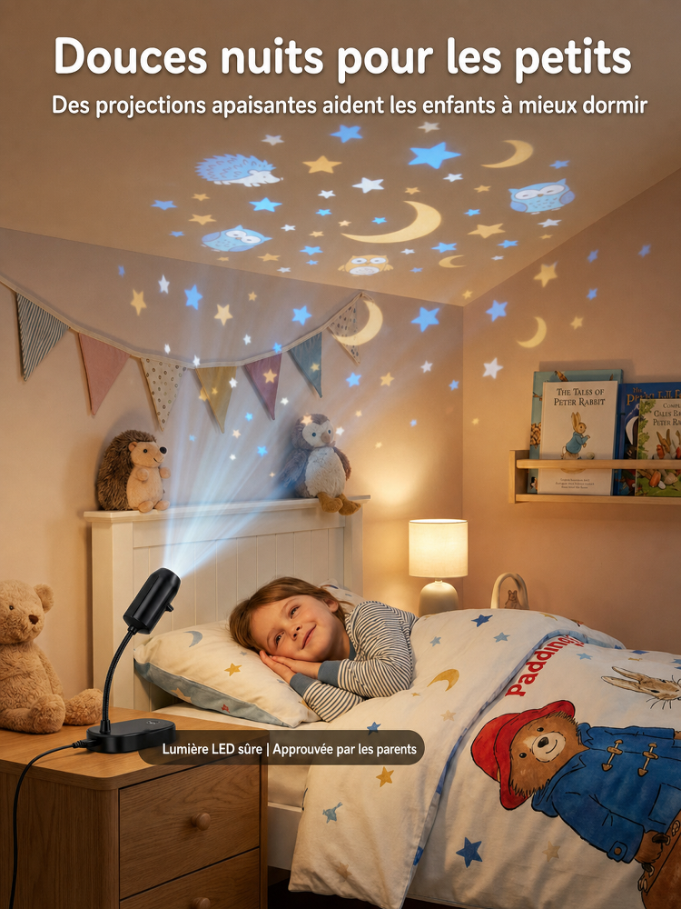 Nouveautés: -50%! LED ambiance lampe de projection à lamelles interchangeables! 15 ambiances étoilées au choix.