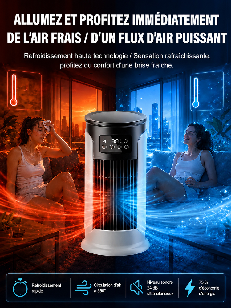 Climatiseur domestique à refroidissement ultra-rapide! Fraîcheur Instantanée: Votre Climatisation Mobile Sans Travaux! 