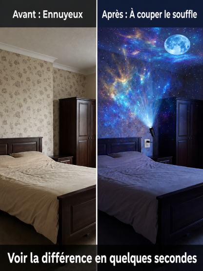 Nouveautés: -50%! LED ambiance lampe de projection à lamelles interchangeables! 15 ambiances étoilées au choix.