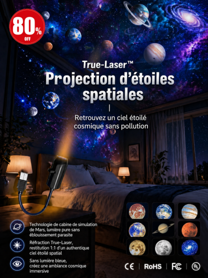 Nouveautés: -50%! LED ambiance lampe de projection à lamelles interchangeables! 15 ambiances étoilées au choix.