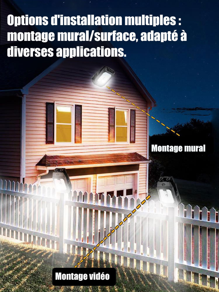 Lampe de clôture solaire avec capteur