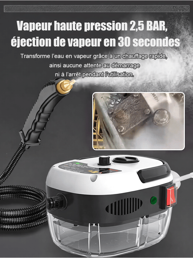 Nettoyeur Vapeur 2500W | Élimine Taches Et Graisses | Offre Spéciale -50%