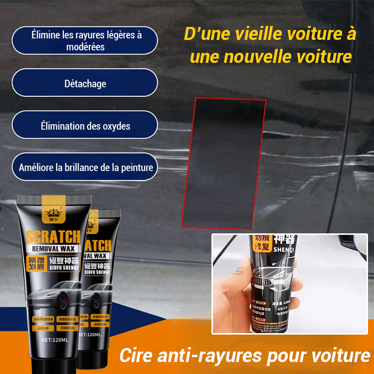 Cirage pour voiture pour brillance, restauration et réparation des rayures.