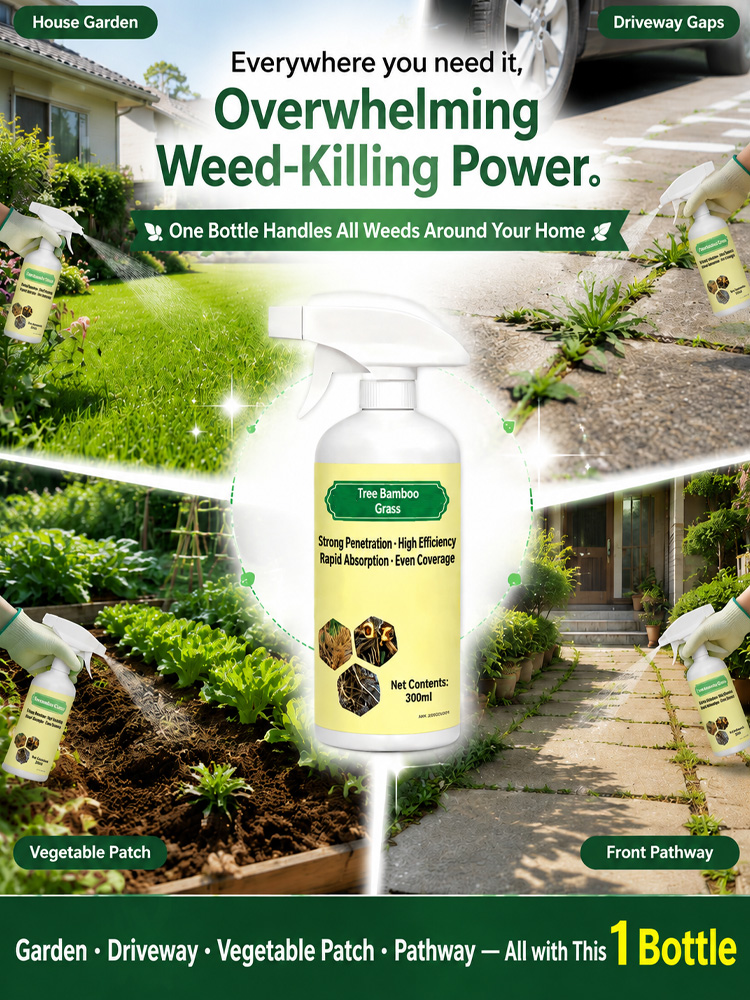 Nano-Diffusion Root-Killing Herbicide Spray – Pro Approved 5-Sec Deep Penetration, Rain-Proof Formula – Midnight Blowout Sale!