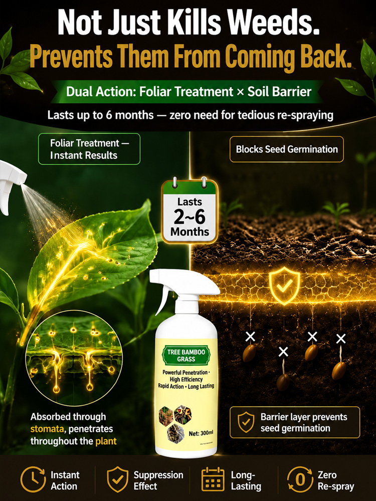 Nano-Diffusion Root-Killing Herbicide Spray – Pro Approved 5-Sec Deep Penetration, Rain-Proof Formula – Midnight Blowout Sale!