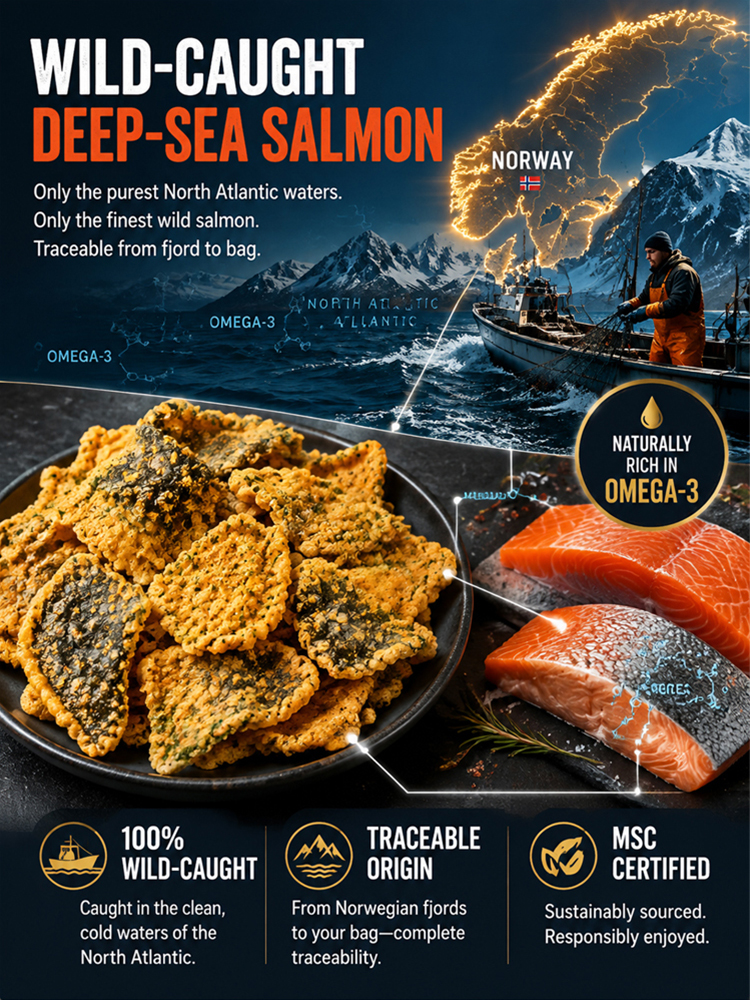Wild-Caught Atlantic Salmon Skin Crisps with Salted Egg Yolk – 60% Marine Collagen & Keto Certified 2g Net Carbs – Michelin Chef Recipe (BUY 1 GET 1 FREE TODAY) 🐟