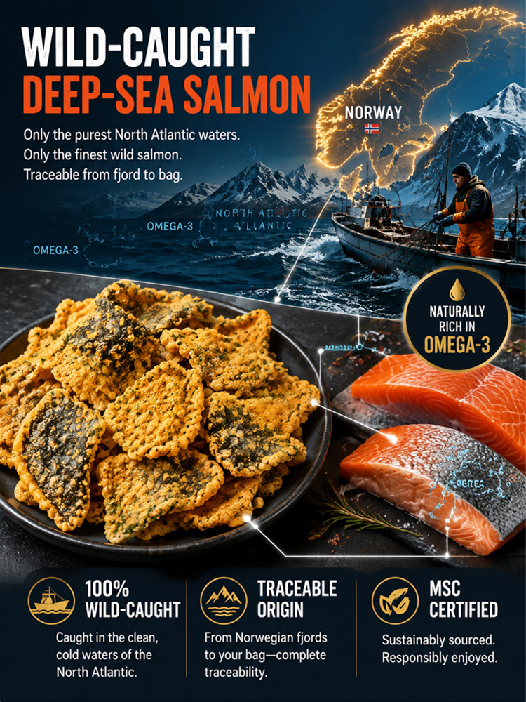 Wild-Caught Atlantic Salmon Skin Crisps with Salted Egg Yolk – 60% Marine Collagen & Keto Certified 2g Net Carbs – Michelin Chef Recipe (BUY 1 GET 1 FREE TODAY) 🐟