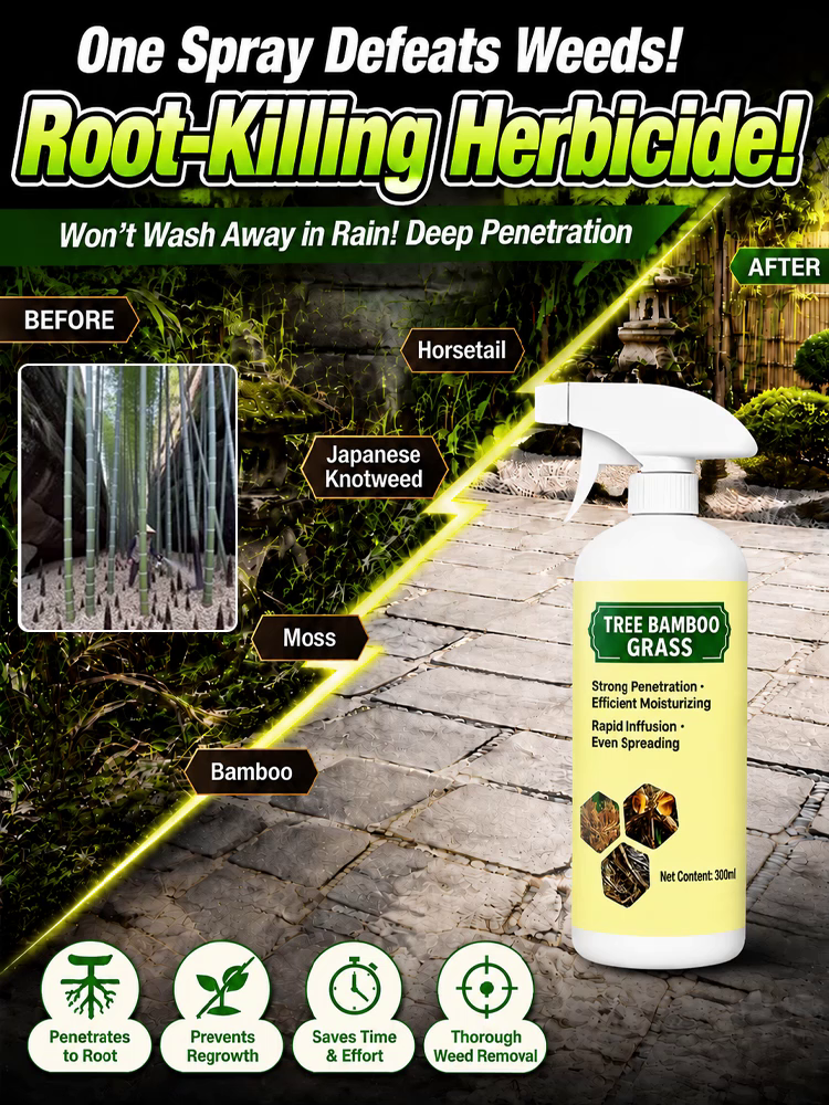 Nano-Diffusion Root-Killing Herbicide Spray – Pro Approved 5-Sec Deep Penetration, Rain-Proof Formula – Midnight Blowout Sale!