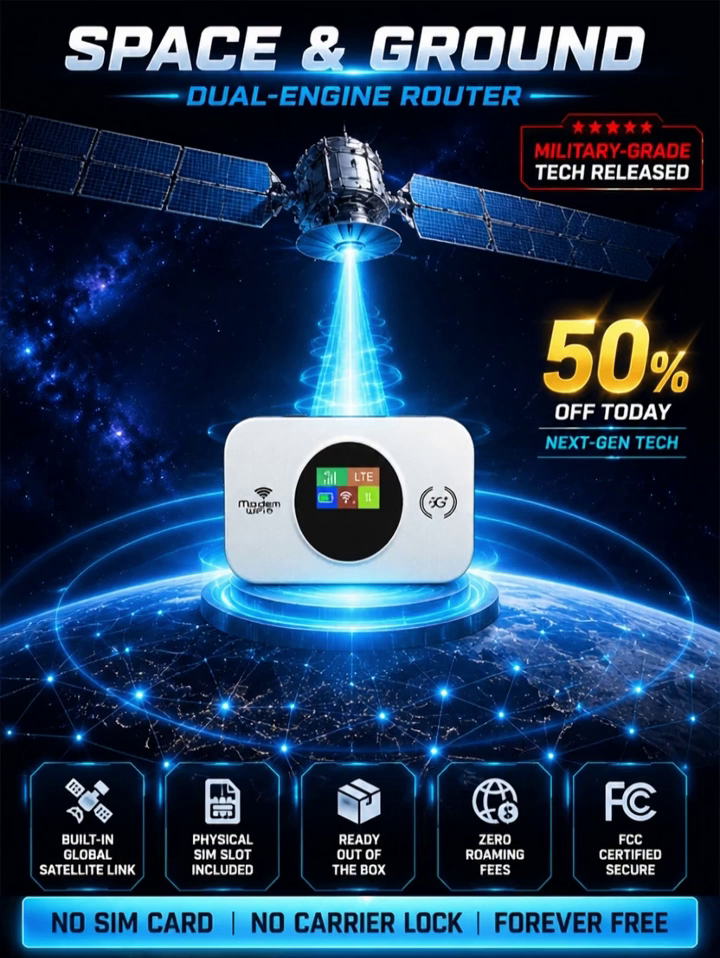 Military-Grade Space & Ground Dual-Engine Satellite WiFi6 Router – 500+ Mbps Speed with Zero Monthly Fees (Today 50% OFF Clearance)