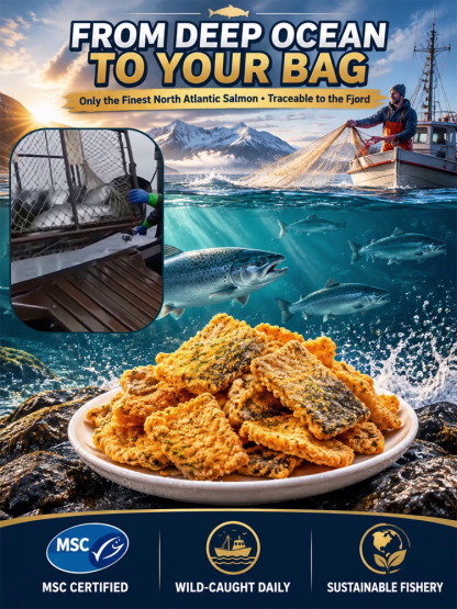 Wild-Caught Atlantic Salmon Skin Crisps with Salted Egg Yolk – 60% Marine Collagen & Keto Certified 2g Net Carbs – Michelin Chef Recipe (BUY 1 GET 1 FREE TODAY) 🐟