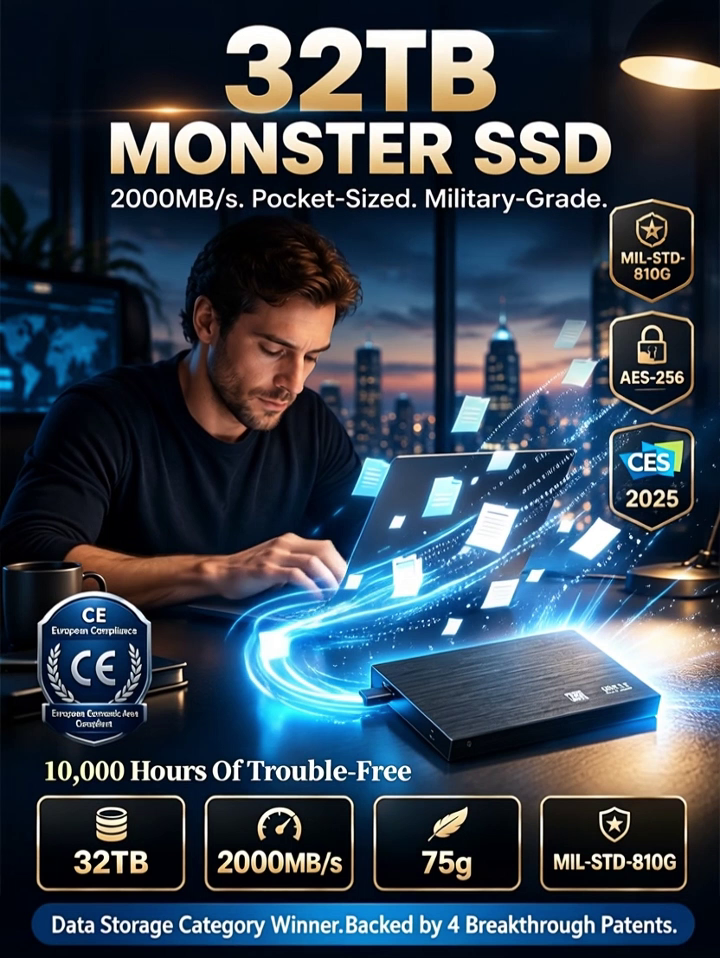 32TB Monster Portable SSD – 2000MB/s Military-Grade Pocket Hard Drive & Award Winner (Final Inventory Blowout)