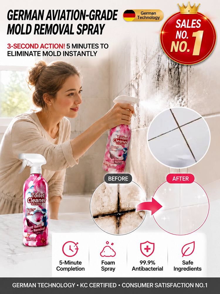 Fast-Acting Aerosol Foam Deep Cleaner & Mold Remover Spray – Plant-Based Odor Eliminator for Kitchen, Bath & Tile (Clearance Sale)