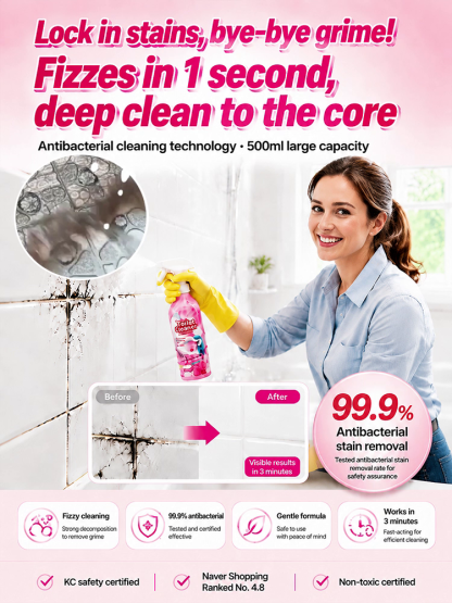 Fast-Acting Aerosol Foam Deep Cleaner & Mold Remover Spray – Plant-Based Odor Eliminator for Kitchen, Bath & Tile (Clearance Sale)