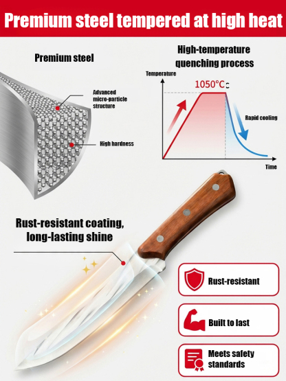 Forged by Hand, Razor-Sharp Precision🔨Upgrade handcrafted kitchenware.🪵Ergonomic Wood Handle – Steady & Precise Butchery🥩Multi-Purpose: Deboning, Trimming, Skinning, Slicing