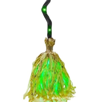 Anti-Gravity Poltergeist Flying Broomstick Prop - Sound & Touch Activated with 12 Ultra-Bright Green LEDs - Halloween Neighborhood Contest