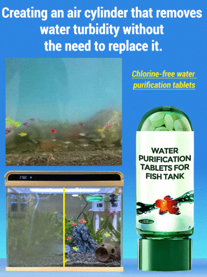 1-Minute Fast Water Purification – Turns Murky to Crystal Clear⏱️ [One-Minute Water Purification] Powerful Aquarium Water Clarifying Tablets🧪 Polymer Technology – Powerful Chlorine & Algae Removal