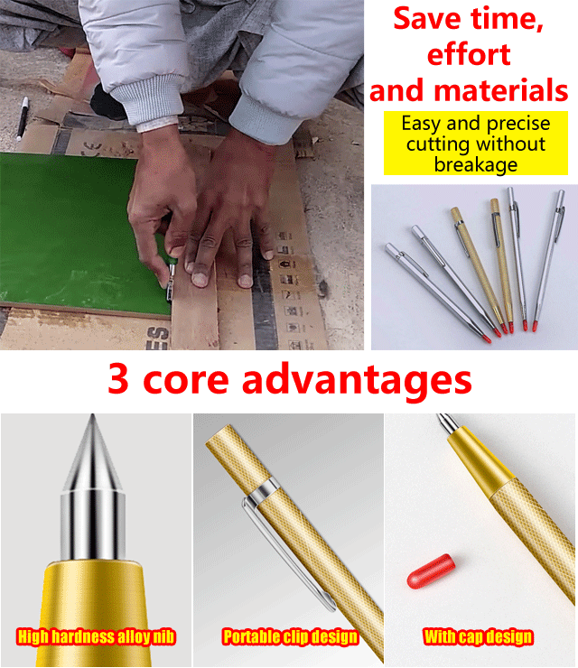 Buy 2 Get 1 FREE! Buy 4 Get 2 FREE! 🎁🛒Tile cutting pen💎🏗️ Diamond-Hard Performance: Cut Through Stone and Steel as Effortlessly as Tofu.