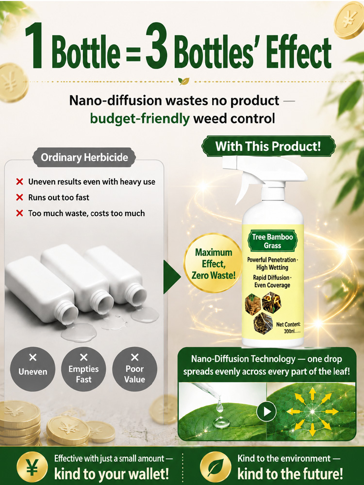 Nano-Diffusion Root-Killing Herbicide Spray – Pro Approved 5-Sec Deep Penetration, Rain-Proof Formula – Midnight Blowout Sale!