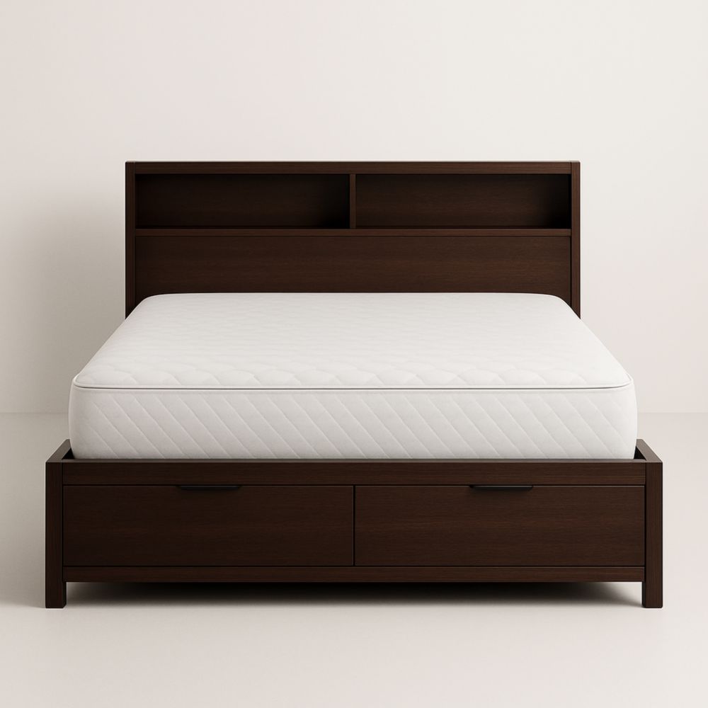 Letto matrimoniale con contenitore in legno MDF marrone 200x160x100 cm