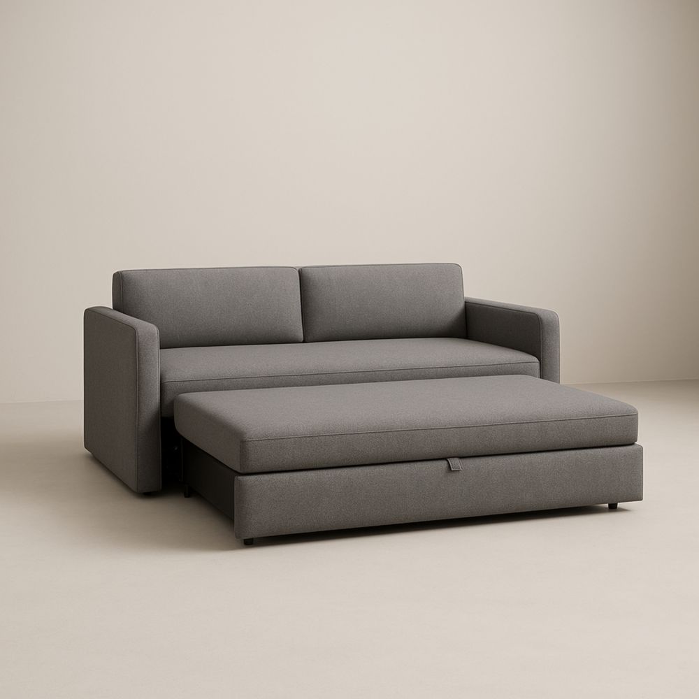 Divano Letto Tessuto Grigio 200 cm x 140 cm