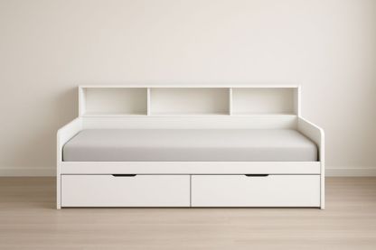 Divano letto con contenitore in MDF bianco