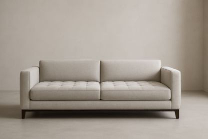 Divano 2 posti legno e tessuto beige 200×90×85 cm