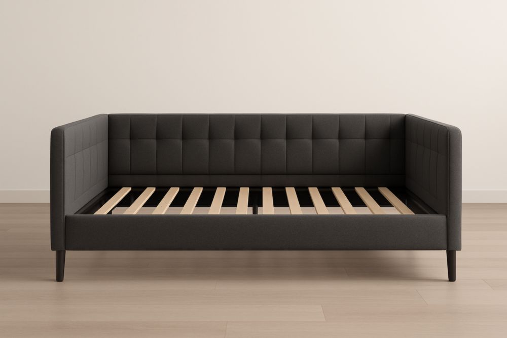 Divano Letto Singolo in Tessuto Grigio Antracite