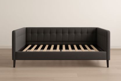 Divano Letto Singolo in Tessuto Grigio Antracite