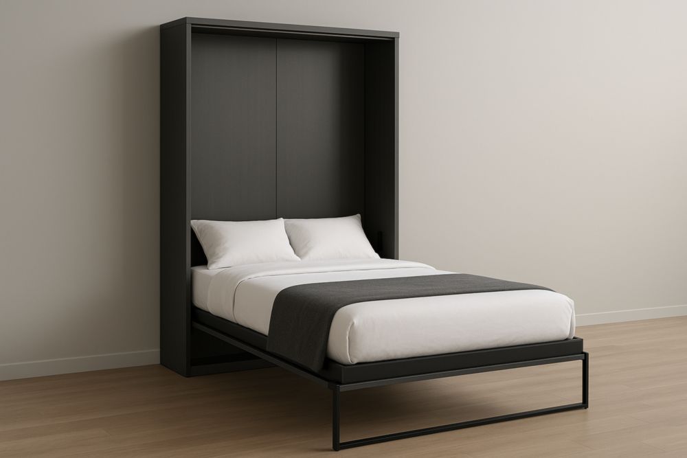 Letto a Scomparsa Matrimoniale Legno Antracite