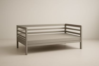 Letto divano singolo in legno grigio 200x90x80 cm