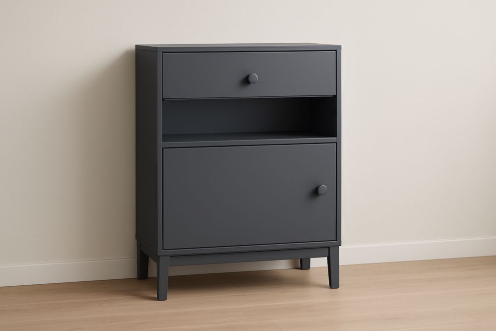 Cassettiera in Legno MDF Grigia 60x40x80 cm