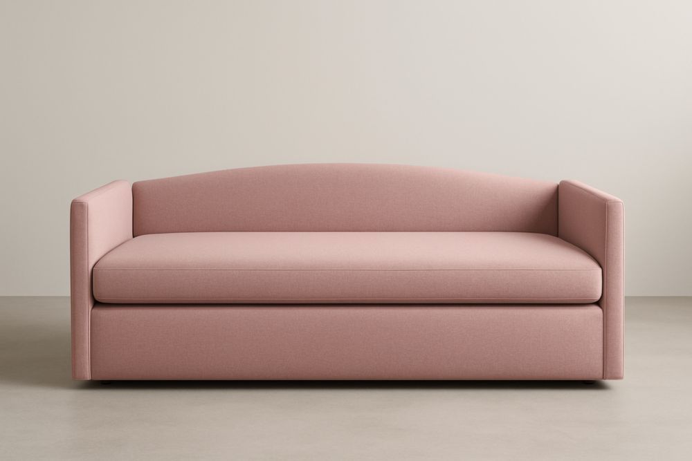 Divano in tessuto poliestere rosa 200×80×85 cm