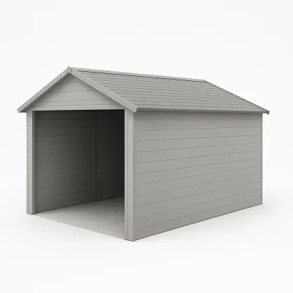 Garage in resina chiuso su tre lati con tetto spiovente-Pinevian